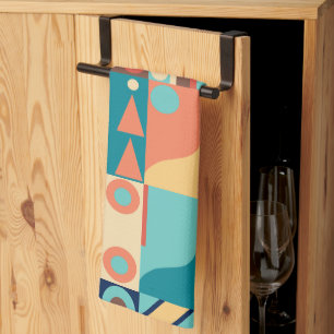 Retro quilt uit de jaren 70 theedoek