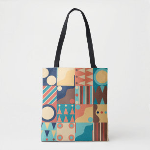 Retro quilt uit de jaren 70 tote bag