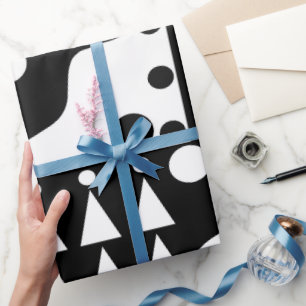Retro Quilt (zwart & wit) Cadeaupapier