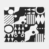 Retro Quilt (zwart & wit) Fleece Deken (Voorkant (Horizontaal))