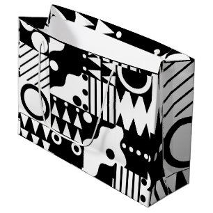 Retro Quilt (zwart & wit) Groot Cadeauzakje