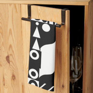 Retro Quilt (zwart & wit) Theedoek