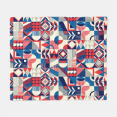 Retro Quilting Fleece Deken (Voorkant (Horizontaal))