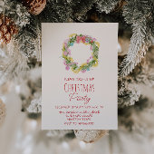 Retro Quirky Kleurrijke Kerstboog Krans Party Kaart