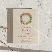 Retro Quirky Kleurrijke Kerstboog Krans Party Kaart