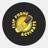 Retro Quote Flip Phone Activate Funny  Ronde Sticker (Voorkant)