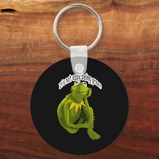 Retro Quote Its Not Easy Being Green Funny Frog An Sleutelhanger (Voorkant)