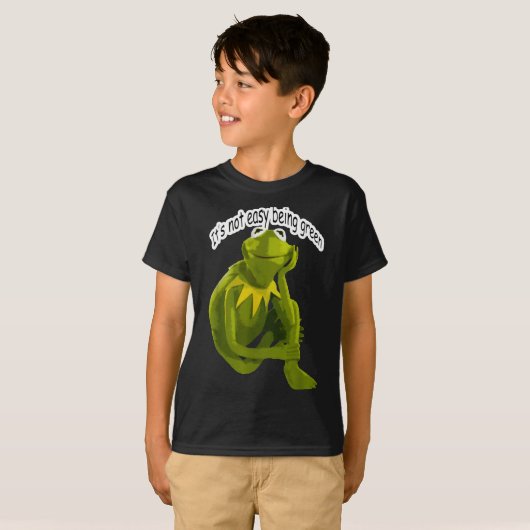 Retro Quote Its Not Easy Being Green Funny Frog An T-shirt (Voorkant volledig)