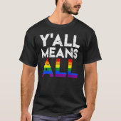 Retro Quote Rainbow Lgbtq Bewustzijn Gay Pride voo T-shirt (Voorkant)