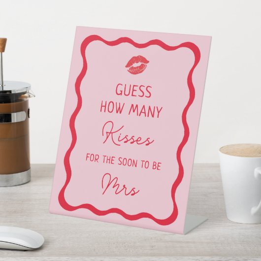 Retro raad hoeveel kusjes spelbord reclamebord met voetstuk (Insitu)