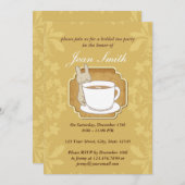 Retro Rabbit Bridal Tea Party Floral Invitation Kaart (Voorkant / Achterkant)
