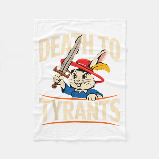 Retro Rabbit Meme Death To Tyrants Funny  Fleece Deken (Voorkant)