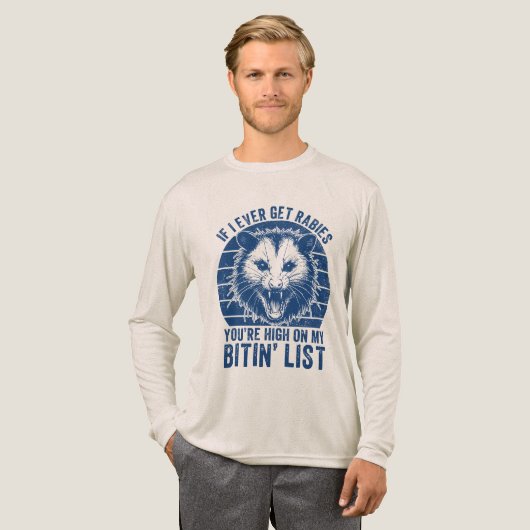 Retro  Rabiës Raccoon Sarcastische Humor Tri-Blend Shirt (Voorkant)