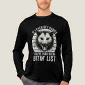 Retro  Rabiës Raccoon Sarcastische Humor Tri-Blend Shirt (Voorkant volledig)