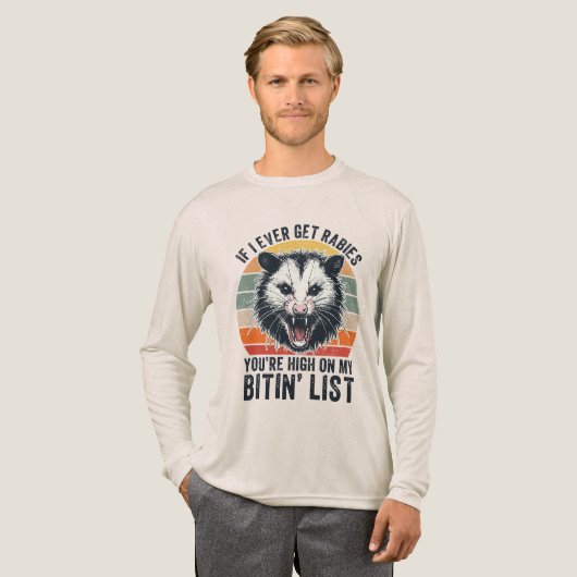 Retro  Rabiës Raccoon Sarcastische Humor Tri-Blend Shirt (Voorkant)