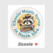 Retro Raccoon Canoe Noord-York Sticker (Vel)