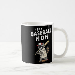 Retro Raccoon Feral Baseball Mom Trash Panda Sport Koffiemok