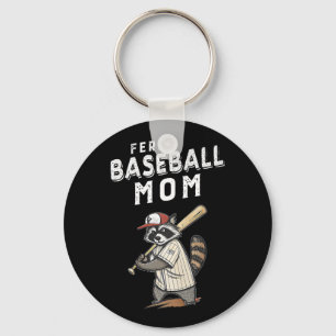 Retro Raccoon Feral Baseball Mom Trash Panda Sport Sleutelhanger