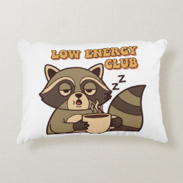 Retro Raccoon Low Energy Club Rectangular Pillow Accent Kussen