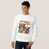 Retro Raccoon Low Energy Men’s Sweatshirt (Voorkant volledig)