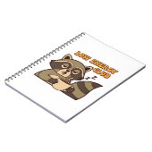 Retro Raccoon Low Energy Thoughts Lined Notebook Notitieboek (Linkerzijde)