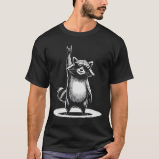 Retro Raccoon Rock Muziek Gift Mannen Kinder Vrouw T-shirt