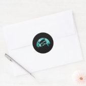 Retro Raccoon Ronde Sticker (Envelop)