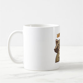 Retro Raccoon Tired Vibes White Mug Koffiemok