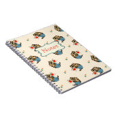 Retro Raccoon Valentijn met een Liefdesbrief Notitieboek (Rechterzijde)