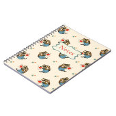 Retro Raccoon Valentijn met een Liefdesbrief Notitieboek (Linkerzijde)