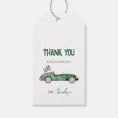 Retro race auto groene cadeaubijlage cadeaulabel (Voorkant)