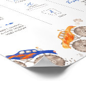 Retro Race Auto Milestone Tafelbord Poster (Hoek)