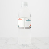 Retro race auto thema verjaardag waterfles etiket (Achterkant)