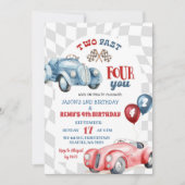 Retro  Race Auto Verjaardag van de broers en zusse Kaart (Voorkant)