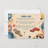 Retro Race Car Birthday Party Bedankkaart (Voorkant)