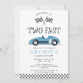 Retro Race Car Boy Tweede Verjaardag Kaart (Voorkant)