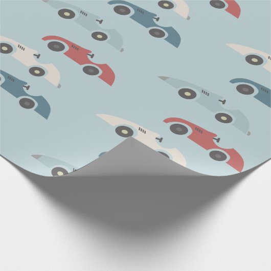 Retro Race Car Pattern Cadeaupapier (Hoek)