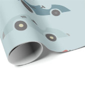 Retro Race Car Pattern Cadeaupapier (Rol Hoek)