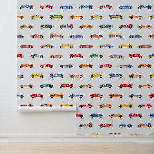 Retro Race Car Peel & Stick Behang