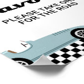 Retro Race Car Racing Favorieten Verjaardagsfeestj Poster (Hoek)