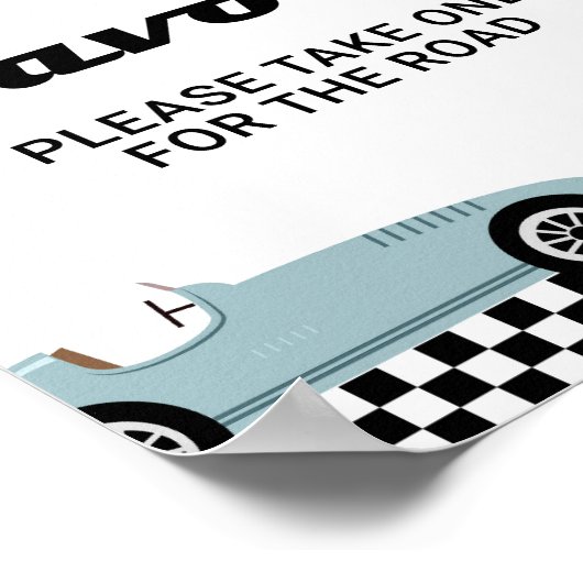 Retro Race Car Racing Favorieten Verjaardagsfeestj Poster (Hoek)