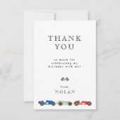 Retro Race Car Theme Birthday Bedankkaart (Voorkant)