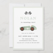 Retro Race Car Theme Birthday Kaart (Voorkant)