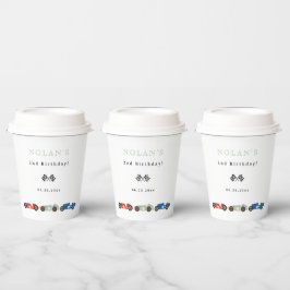 Retro Race Car Theme Birthday Papieren Bekers