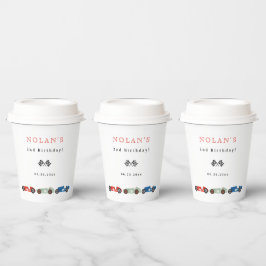 Retro Race Car Theme Birthday Papieren Bekers