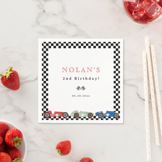 Retro Race Car Theme Birthday Servet (Insitu)