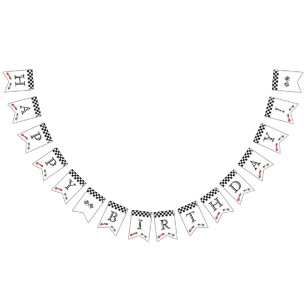 Retro Race Car Theme Birthday Vlaggetjes