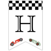 Retro Race Car Theme Birthday Vlaggetjes (Eerste vlag)