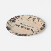 Retro Race Track Two Fast Birthday Papieren Bordje (Gekanteld)