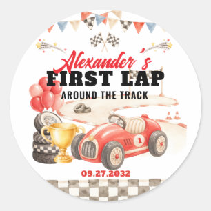 Retro Raceauto Eerste Ronde Rond het Circuit Verja Sticker